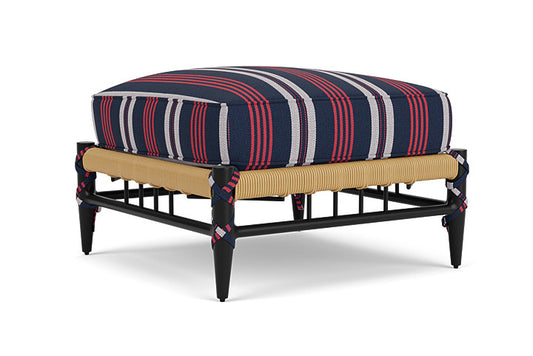 Lloyd Flanders - Low Country Ottoman In Natural Finish With Berkely Hall Navy Fabric - 770170672063 view 2