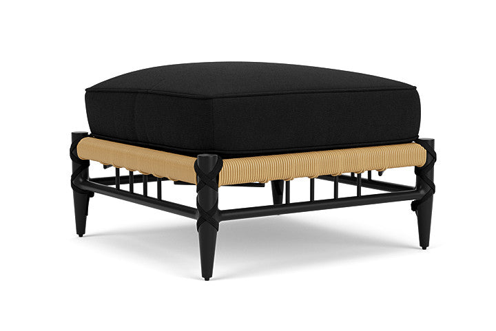 Lloyd Flanders - Low Country Ottoman In Natural Finish With Canvas Black Fabric - 77017067157 view 2