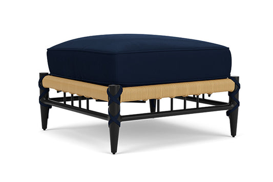 Lloyd Flanders - Low Country Ottoman In Natural Finish With Decorline Navy Fabric - 770170672019 view 2