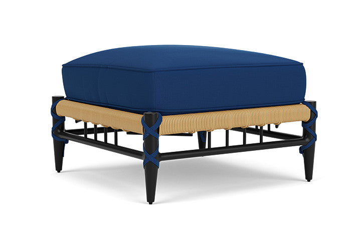 Lloyd Flanders - Low Country Ottoman In Natural Finish With Flagship Lapis Fabric - 770170671813 view 2