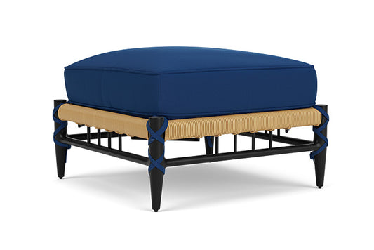 Lloyd Flanders - Low Country Ottoman In Natural Finish With Flagship Lapis Fabric - 770170671813 view 2