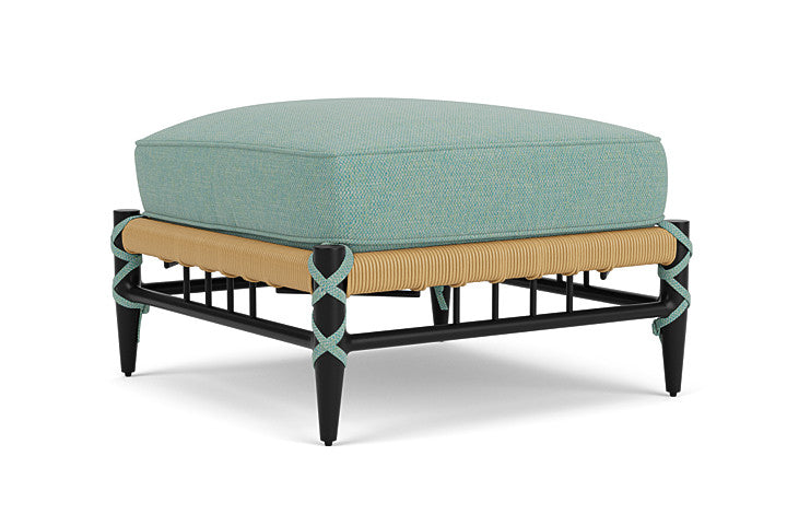 Lloyd Flanders - Low Country Ottoman In Natural Finish With Pavian Pool Fabric - 770170672045 view 2