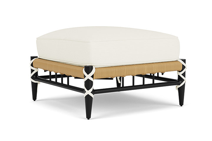 Lloyd Flanders - Low Country Ottoman In Natural Finish With Sailcloth Salt Fabric - 77017067890 view 2