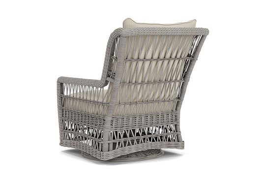 Lloyd Flanders - Mackinac High Back Swivel Glider Lounge Chair In Putty Finish With Beach Natural Fabric - 2730900592005 view 2