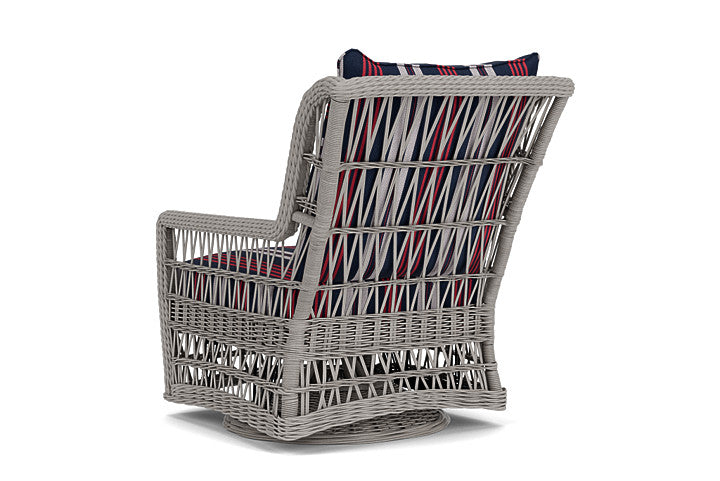 Lloyd Flanders - Mackinac High Back Swivel Glider Lounge Chair In Putty Finish With Berkely Hall Navy Fabric - 2730900592063 view 2