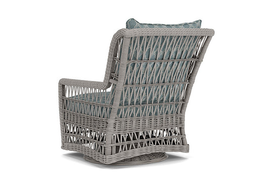 Lloyd Flanders - Mackinac High Back Swivel Glider Lounge Chair In Putty Finish With Luna Mist Fabric - 2730900592070 view 2