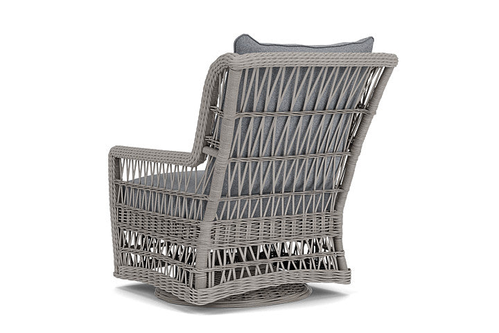 Lloyd Flanders - Mackinac High Back Swivel Glider Lounge Chair In Putty Finish With Rumba Stonewashed Fabric - 2730900592006 view 2