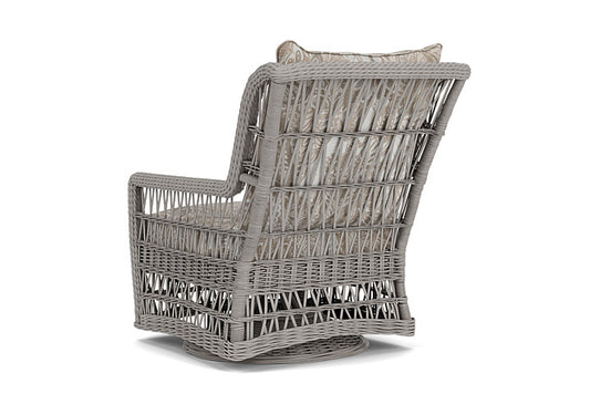 Lloyd Flanders - Mackinac High Back Swivel Glider Lounge Chair In Putty Finish With Wayfarer Dune Fabric - 2730900592073 view 2