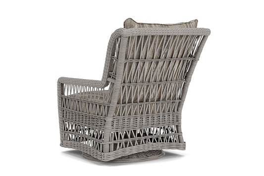 Lloyd Flanders - Mackinac High Back Swivel Glider Lounge Chair In Putty Finish With Woodgrain Ash Fabric - 273090059723 view 2