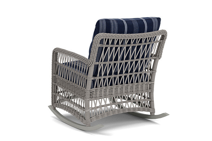 Lloyd Flanders - Mackinac Lounge Rocker In Putty Finish With Consider Indigo Fabric - 2730330591969 view 2