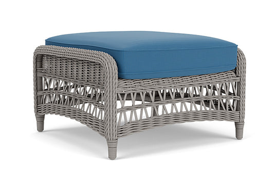 Lloyd Flanders - Mackinac Ottoman In Putty Finish With Bamboo Bay Sky Fabric - 2730170592007 view 2
