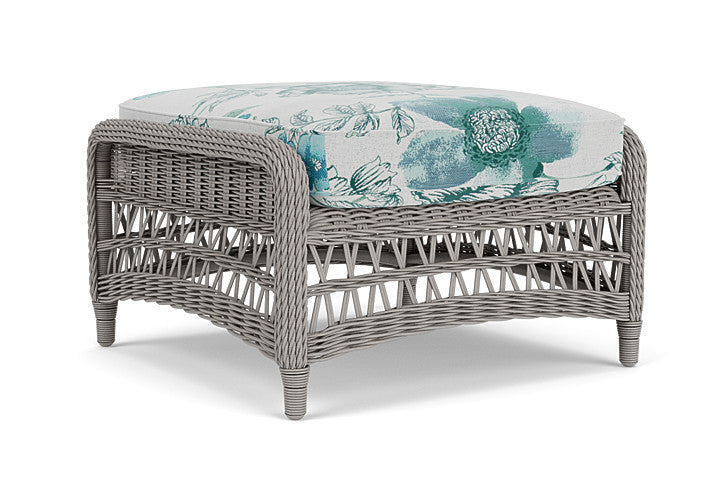 Lloyd Flanders - Mackinac Ottoman In Putty Finish With Serena Floral Mist Fabric - 2730170592078 view 2
