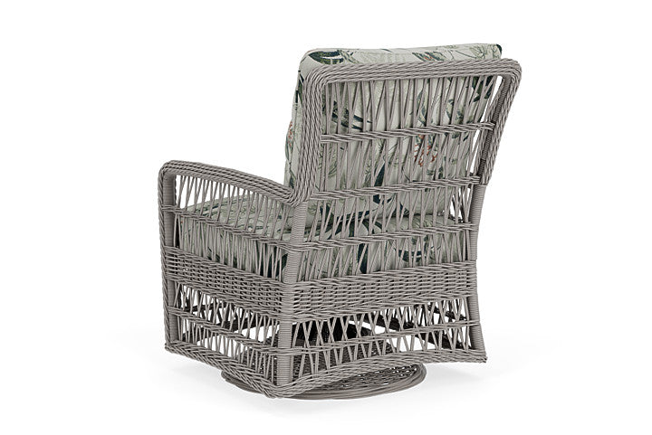 Lloyd Flanders - Mackinac Swivel Glider Lounge Chair In Putty Finish With Delicate Botanical Sage Fabric - 2730910592075 view 2