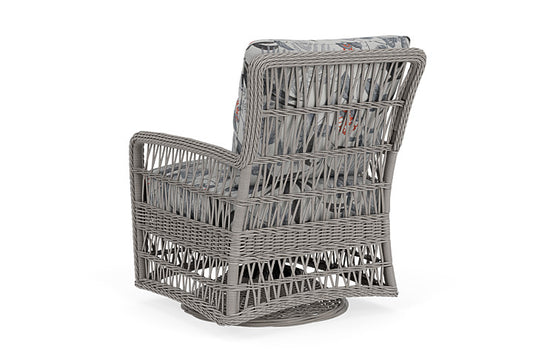 Lloyd Flanders - Mackinac Swivel Glider Lounge Chair In Putty Finish With Delicate Botanical Slate Fabric - 2730910592076 view 2