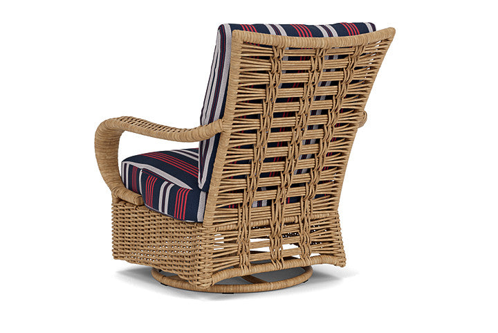 Lloyd Flanders - Magnolia Swivel Glider Lounge Chair In Sandcastle Finish With Berkely Hall Navy Fabric - 3310911412063 view 2