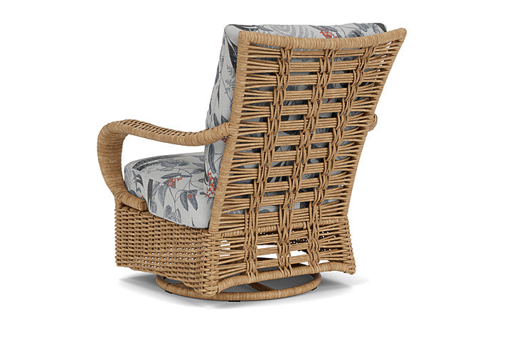 Lloyd Flanders - Magnolia Swivel Glider Lounge Chair In Sandcastle Finish With Delicate Botanical Slate Fabric - 3310911412076 view 2