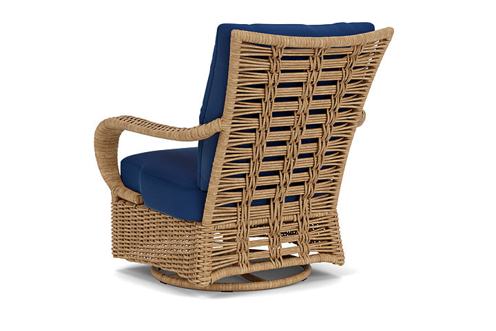 Lloyd Flanders - Magnolia Swivel Glider Lounge Chair In Sandcastle Finish With Flagship Lapis Fabric - 3310911411813 view 2