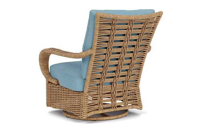 Lloyd Flanders - Magnolia Swivel Glider Lounge Chair In Sandcastle Finish With Leeds Light Blue Fabric - 3310911412058 view 2