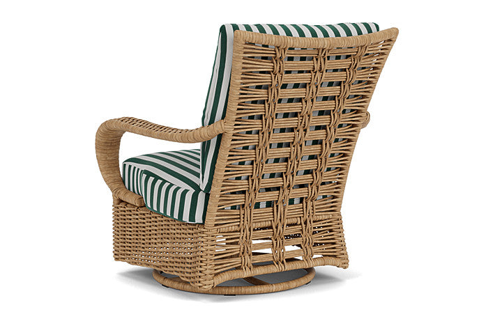 Lloyd Flanders - Magnolia Swivel Glider Lounge Chair In Sandcastle Finish With Safari/White Stripe Fabric - 331091141269 view 2