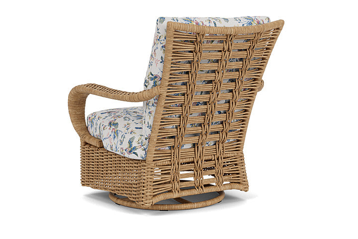 Lloyd Flanders - Magnolia Swivel Glider Lounge Chair In Sandcastle Finish With Whimsical Bird Song Fabric - 3310911412080 view 2