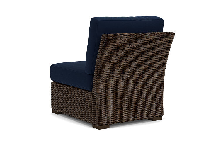 Lloyd Flanders - Mesa Armless Sectional In Pecan Finish With Decorline Navy Fabric - 2980530862019 view 2