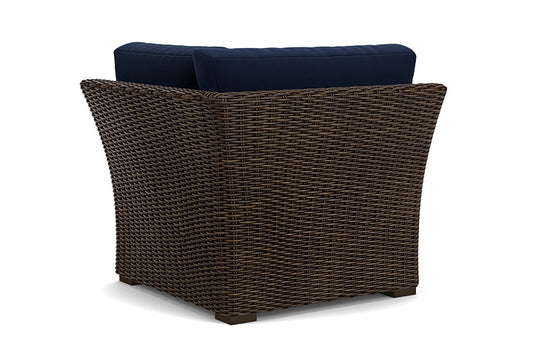 Lloyd Flanders - Mesa Corner Sectional In Pecan Finish With Decorline Navy Fabric - 2980540862019 view 2