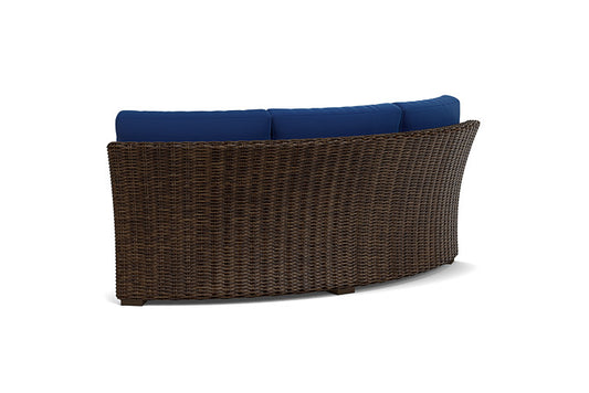Lloyd Flanders - Mesa Curved Sofa Sectional In Pecan Finish With Flagship Lapis Fabric - 2980560861813 view 2
