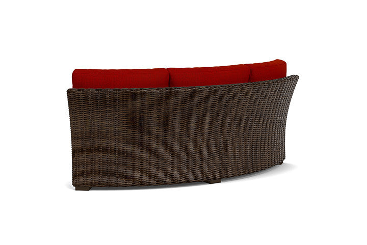 Lloyd Flanders - Mesa Curved Sofa Sectional In Pecan Finish With Partyline Lollipop Fabric - 2980560862054 view 2