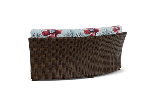 Lloyd Flanders - Mesa Curved Sofa Sectional In Pecan Finish With Serena Floral Meadow Fabric - 2980560862079 view 2