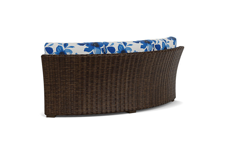 Lloyd Flanders - Mesa Curved Sofa Sectional In Pecan Finish With Watercolor Blossom Capri Fabric - 298056086672 view 2