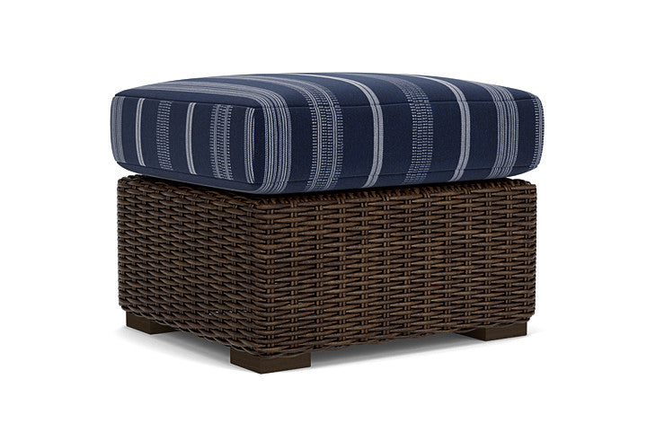 Lloyd Flanders - Mesa Ottoman In Pecan Finish With Consider Indigo Fabric - 2980170861969 view 2