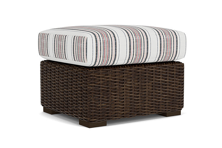 Lloyd Flanders - Mesa Ottoman In Pecan Finish With Deering Cadet Fabric - 2980170862047 view 2