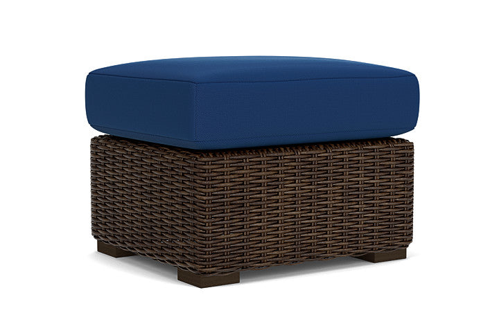 Lloyd Flanders - Mesa Ottoman In Pecan Finish With Flagship Lapis Fabric - 2980170861813 view 2