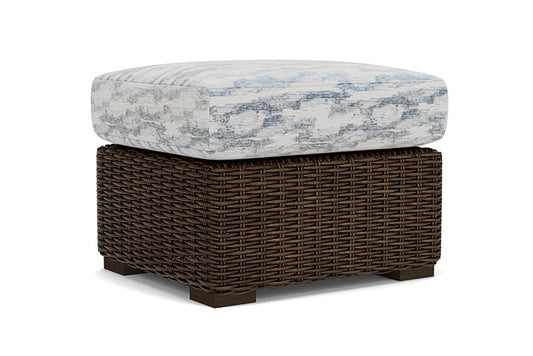 Lloyd Flanders - Mesa Ottoman In Pecan Finish With Stratosphere Cloud Fabric - 2980170861966 view 2