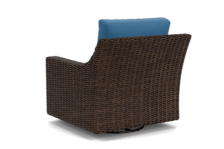 Lloyd Flanders - Mesa Swivel Glider Lounge Chair In Pecan Finish With Bamboo Bay Sky Fabric - 2980910862007 view 2