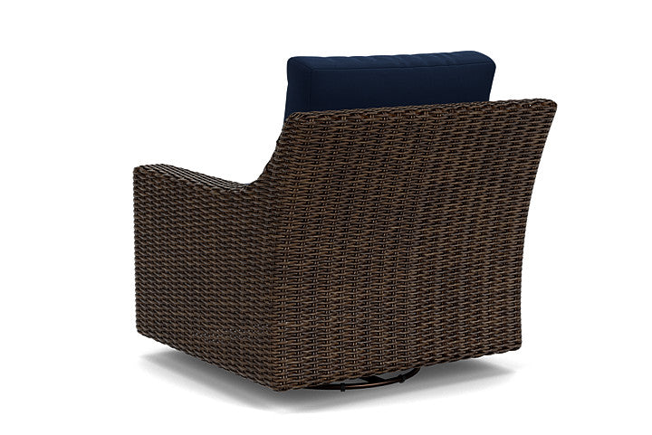 Lloyd Flanders - Mesa Swivel Glider Lounge Chair In Pecan Finish With Decorline Navy Fabric - 2980910862019 view 2