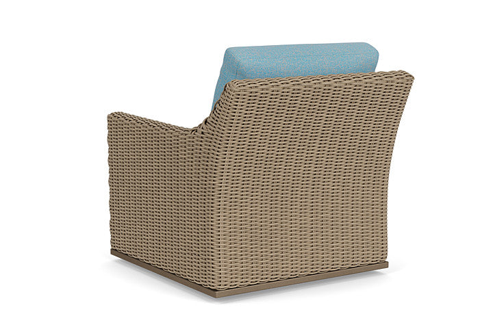 Lloyd Flanders - Milan Swivel Glider Lounge Chair In Brushwood Finish With Leeds Light Blue Fabric - 4750911882058 view 2