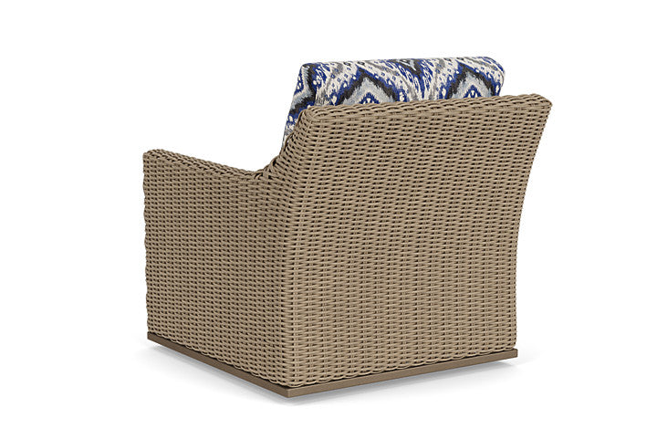 Lloyd Flanders - Milan Swivel Glider Lounge Chair In Brushwood Finish With Yoko Mediterranean Fabric - 475091188705 view 2