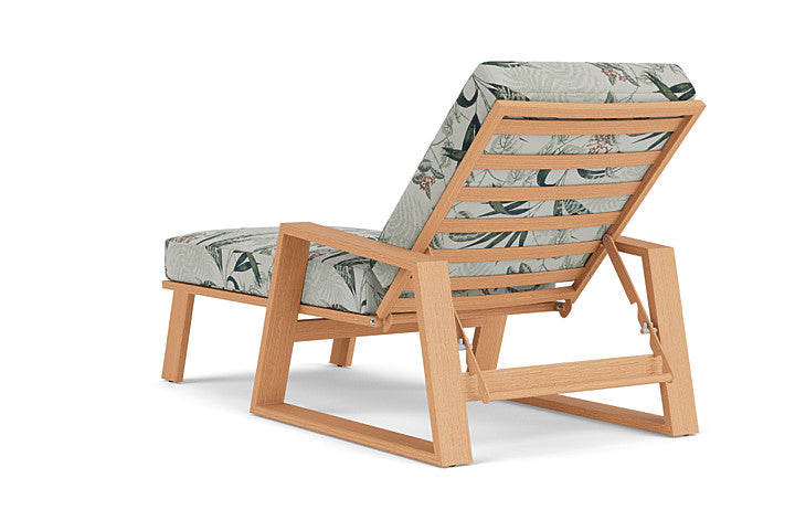 Lloyd Flanders - Pursuit Pool Chaise In Toffee Cream Finish With Delicate Botanical Sage Fabric - 4520201882075 view 2