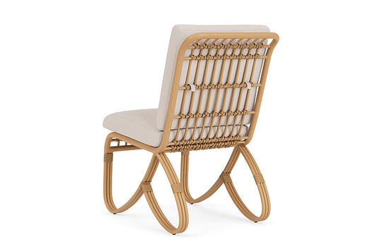 Lloyd Flanders - Riviera Armless Dining Chair In Camel Finish With Canvas Birds Eye Fabric - 278007152937 view 2