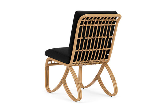 Lloyd Flanders - Riviera Armless Dining Chair In Camel Finish With Canvas Black Fabric - 278007152157 view 2