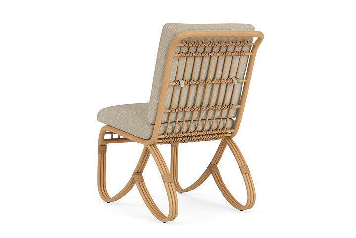 Lloyd Flanders - Riviera Armless Dining Chair In Camel Finish With Laurel Ecru Fabric - 2780071522057 view 2