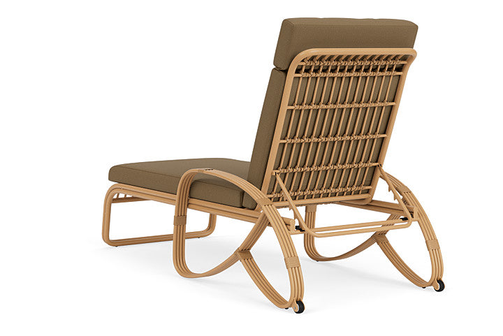 Lloyd Flanders - Riviera Chaise In Camel Finish With Reflections Straw Fabric - 2780201522053 view 2
