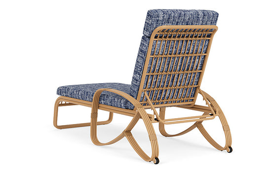 Lloyd Flanders - Riviera Chaise In Camel Finish With Visions Cobalt Fabric - 278020152683 view 2