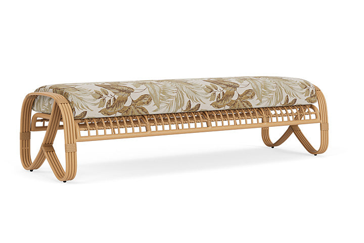 Lloyd Flanders - Riviera Garden Bench In Camel Finish With Botanic Willow Fabric - 278037152164 view 2