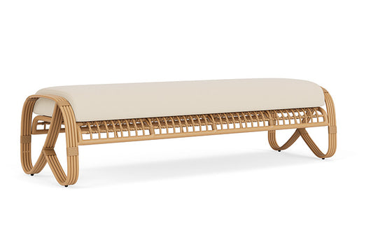 Lloyd Flanders - Riviera Garden Bench In Camel Finish With Callen Pearl Fabric - 2780371522021 view 2