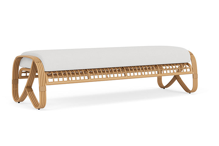 Lloyd Flanders - Riviera Garden Bench In Camel Finish With Canvas Natural Fabric - 278037152159 view 2