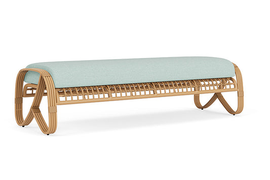 Lloyd Flanders - Riviera Garden Bench In Camel Finish With Demo Mist Fabric - 278037152066 view 2
