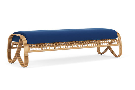 Lloyd Flanders - Riviera Garden Bench In Camel Finish With Flagship Lapis Fabric - 2780371521813 view 2