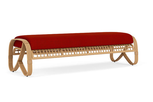 Lloyd Flanders - Riviera Garden Bench In Camel Finish With Partyline Lollipop Fabric - 2780371522054 view 2